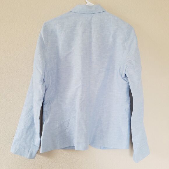 Gap Womens Linen Blend Blazer Size 8 Light Blue One Button Single Breasted Nwt - Picture 9 of 9